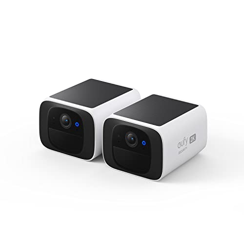 eufy Security SoloCam S220 2-Cam Pack,Solar Security Camera | Wireless Outdoor Camera, Continuous Power, 2K Resolution,