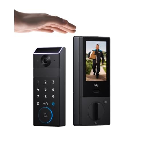 eufy Security Smart Lock FamiLock S3 Max with Palm Vein Recognition | Internal Video Screen, BHMA Grade 1, Keyless Entry